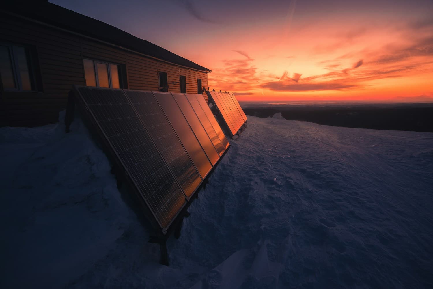 Solar panel rooftop with savings chart